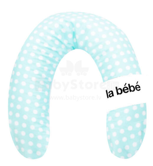 La Bebe™ Rich Maternity Pillow Art.85705 Dots 100% Natural Linen, 30x104 cm