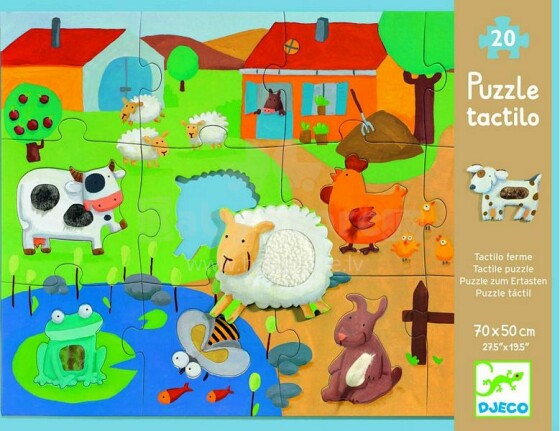 Djeco Puzzle Farm  Art.DJ07117 Тактильный пазл-гигант -Ферма