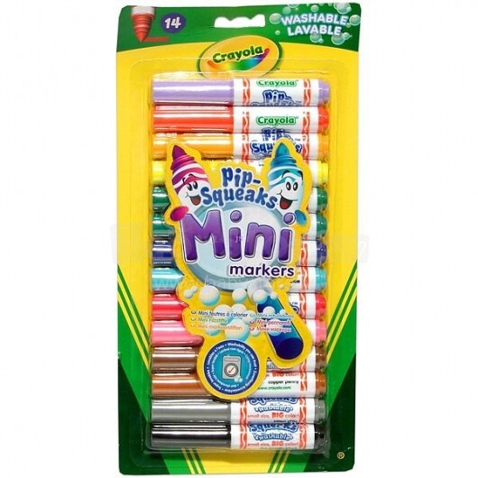 Crayola Mini Art.8343  Смывающиеся фломастеры для малышей, 14 цветов