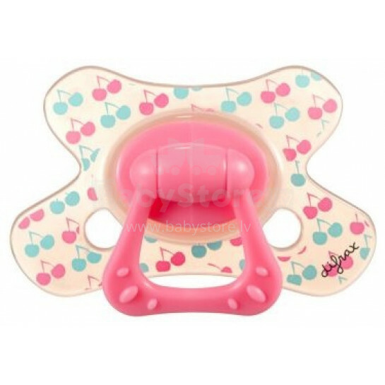 Difrax Art.804 Soother Natural+ring Soother  (12+ months)  Pink transparent