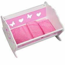 Eco Toys Wooden Cradle  Art.TB051  Кукольная кроватка/колыбелька с  постельный бельём
