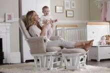 Bebe Basic Rocking Chair with Stool Art.103012 Brown  Kiiktool söötmiseks