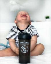 Twistshake Straw Cup Art.103069 Black Silikoonkõrrega beebitass vanuses 6+ kuud, 360 ml
