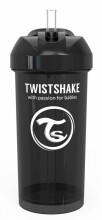 Twistshake Straw Cup Art.103069 Black Silikoonkõrrega beebitass vanuses 6+ kuud, 360 ml
