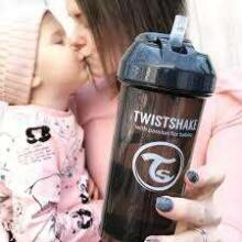 Twistshake Straw Cup Art.103069 Black Silikoonkõrrega beebitass vanuses 6+ kuud, 360 ml