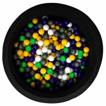 MeowBaby® Color Round Art.104047 Black  Бассейн сенсорный сухой с шариками(200шт.)