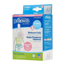Dr. Brown’s Natural Flow® Options+™ PP Narrow Art.SB2200-P3 Enneaegsetele ja vastsündinutele mõeldud lutipudel nibuga, 60 ml,2psc