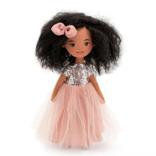 Orange Toys Sweet Sisters Tina in a Pink Dress with Sequins Art.SS05-05 Pehme mängunukk TINA roosas litritega kleidis (32 cm)