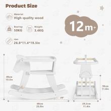 Labebe Baby Rocking Horse  Art.109651 White Laste puidust kiiktool
