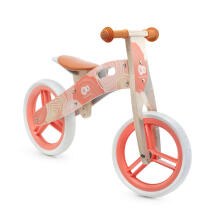 KinderKraft'21 Runner Natural Coral Art.KRRUNN00CRL0000  Jooksurattas puitraamiga