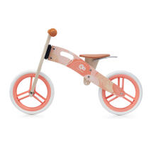 KinderKraft'21 Runner Natural Coral Art.KRRUNN00CRL0000  Jooksurattas puitraamiga