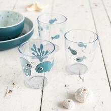 Done by Deer Yummy väike klaas 3tk Sea Friends, Blue 120 ml