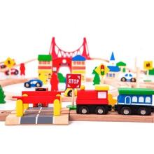 EcoToys Railway Set Art.HM014665  Puidust raudtee