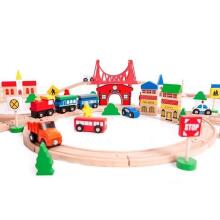 EcoToys Railway Set Art.HM014665  Puidust raudtee