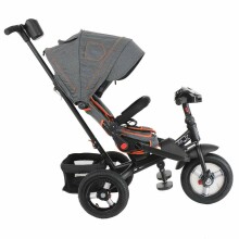 Schumacher Art.T400 Brown  Детский трехколесный  велосипед c ручкой управления , крышей и надувными колёсами
