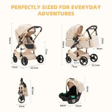 Kidsworld Bebby 3 in 1 Art.H-9 Brown Universaalne 3-ühes jalutuskäru