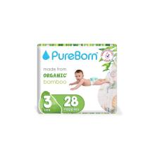 Pureborn Single 3 Organic Bamboo Art.121310 Ökoloogilised aluspükste mähkmed