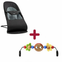 BABYBJORN Šūpuļkrēsls  Balance  soft + koka rotaļlieta 605011A Akcijas komplekts