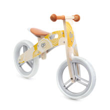 KinderKraft'21 Runner Natural Yellow Art.KRRUNN00YEL0000  Jooksurattas puitraamiga
