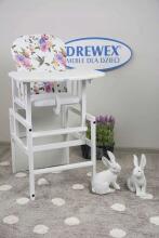 Drewex Antos Flores Art.132521 White barošanas krēsliņš-transformeris