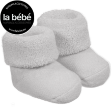 La bebe™ Eco Cotton Baby Socks with rubber grip Art. 135814 Beige-Grey Dabīgas kokvilnas mazuļu zeķītes/zekes [made in Estonia]