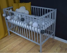 Bobas Magda Art.139655 Grey  Детская деревянная кроватка 120x60см