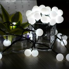 100 LED Ziemassvētku vītnes burbuļi, garums 11m., Aukstā gaisma, 2022 G