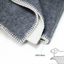 New Zeland Wool Art.112.19 Grey / White  Merino villane tekk 70x100 sm