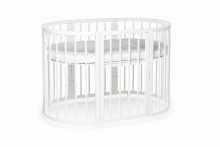 La Bebe™ Bed Kotto Olin 9 in 1 Art.141419 White Multifunktsionaalne puidust 9-ühes transformeeriv võrevoodi