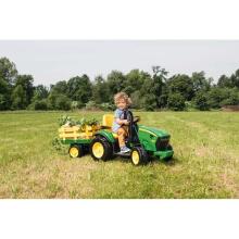 Peg Perego John Deere Ground Force 12V Art. IGOR0047 Детский электро трактор с прицепом