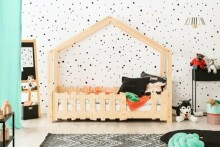 Adeko Furniture Selo B Art.SeloB-70160 White  Детская кроватка/домик из натуральной сосны 160x70см