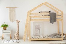 Adeko Furniture Mila DMBP Art. DMBP-80140 Двухъярусная детская кроватка/домик из натуральной сосны 140x80см