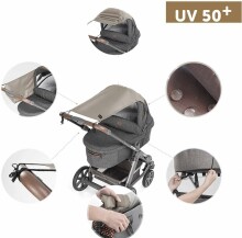La bebe™ Visor Art.142532 Silver Universal stroller visor+GIFT mini bag