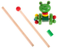 Bebe Basic Walking Toy Frog Art.KX7450 Puidust värviline mänguasi Konn