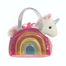 AURORA Fancy Pals pehme mänguasi Vikerkaare Ükssarvik kandekotis, 17 cm