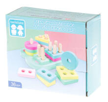 Ikonka Art.KX6900 Puidust sorteerija sobitamine kujundeid puzzle 4 tornid