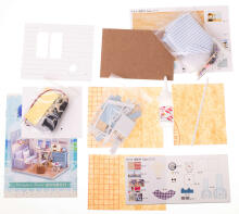 Ikonka Art.KX6994 Puidust nukumaja elutoa mudel kokkupanekuks LED DIY 3016