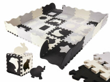 Ikonka Art.KX6268 Putu puzles paklājs / rotaļu komplekts bērniem 36el. melns-pelēks-ecru