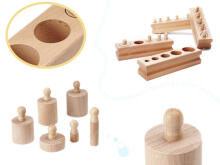 Ikonka Art.KX6295 Puidust silindri kaalud montessori sorteerija