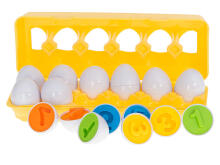 Ikonka Art.KX5964 Hariduslike sorter puzzle sobitada kujundeid numbrid munad 12tk