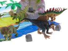 Ikonka Art.KX5840 Dinosauruste loomafiguurid 7tk + matt ja tarvikute komplekt