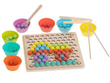 Ikonka Art.KX5675 Hariduslike montessori helmepallide mosaiikpuzzle 77el.