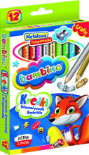Ikonka Art.KX5487 BAMBINO Puidust raamitud pliiatsid 12 värvi + teritaja