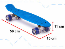 Ikonka Art.KX5375_2 Frisbee skateboard LED wheels blue