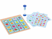 Ikonka Art.KX5369 Wooden puzzle board game memory fruit and shapes