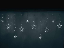 Ikonka Art.KX5248_1 LED zvaigžņu aizkaru apgaismojums 2,5 m 138LED auksti balta