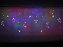 Ikonka Art.KX5247_2 LED kuu kardinatuled tähed 2.5m 138LED mitmevärvilised tuled