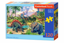 Ikonka Art.KX4803 CASTORLAND Puzzle 120el. Dinosuar Volcanos - Dinosaurused vulkaanide juures