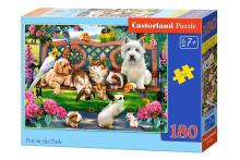 Ikonka Art.KX4800 CASTORLAND Puzzle 180el. Lemmikloomad pargis