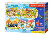 Ikonka Art.KX4794 CASTORLAND Puzzle 4in1 Neli aastaaega - Neli aastaaega